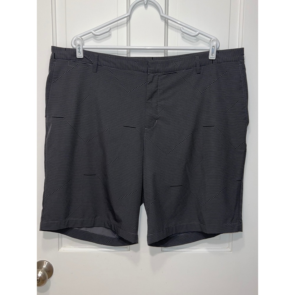 Nike Golf Dri-FIT Shorts Mens 42 Black Grey Striped Geometric Standard Fit 10in